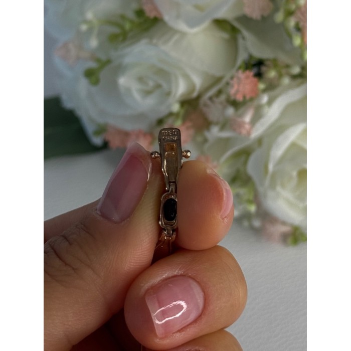 925 Sterling Silver Gold Plated Sapphire Bracelet Length 7.5 Inch