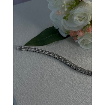 Elegant 925 Sterling Silver CZ Bracelet Length 7.5 Inch
