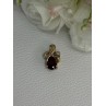 10K YELLOW GOLD GARNET & DIAMOND PENDANT LENGTH 0.65 INCH