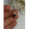 10K YELLOW GOLD GARNET & DIAMOND PENDANT LENGTH 0.65 INCH