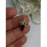 10K YELLOW GOLD GARNET & DIAMOND PENDANT LENGTH 0.65 INCH