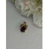 10K YELLOW GOLD GARNET & DIAMOND PENDANT LENGTH 0.65 INCH