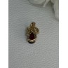 10K YELLOW GOLD GARNET & DIAMOND PENDANT LENGTH 0.65 INCH