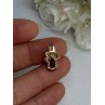 10K YELLOW GOLD GARNET & DIAMOND PENDANT LENGTH 0.65 INCH