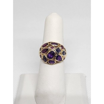 10K YELLOW GOLD & TOURMALINE RING  SIZE 5.5