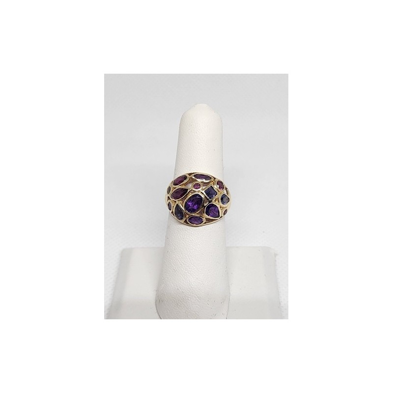10K YELLOW GOLD & TOURMALINE RING  SIZE 5.5