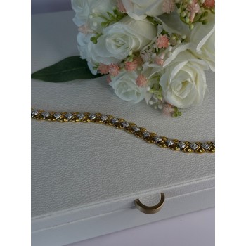 Charming 925 Sterling Silver Gold Plated Bracelet Length 7.5 Inch