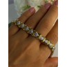 Charming 925 Sterling Silver Gold Plated Bracelet Length 7.5 Inch
