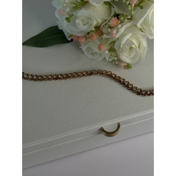 Fas 925 Sterling Silver Gold Plated CZ Bracelet Length 8.5 Inch