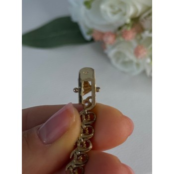 Fas 925 Sterling Silver Gold Plated CZ Bracelet Length 8.5 Inch