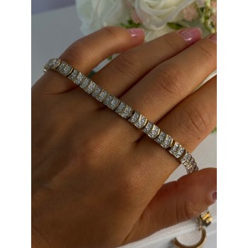 Charming 925 Sterling Silver Gold Plated Bracelet Length 8 Inch