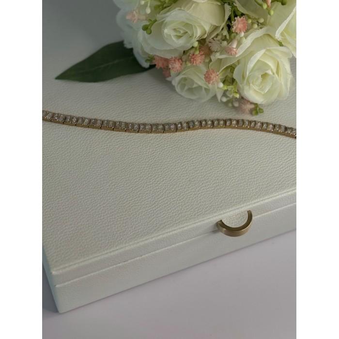 Charming 925 Sterling Silver Gold Plated Bracelet Length 8 Inch