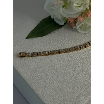 Charming 925 Sterling Silver Gold Plated Bracelet Length 8 Inch