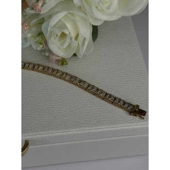 Charming 925 Sterling Silver Gold Plated Bracelet Length 8 Inch