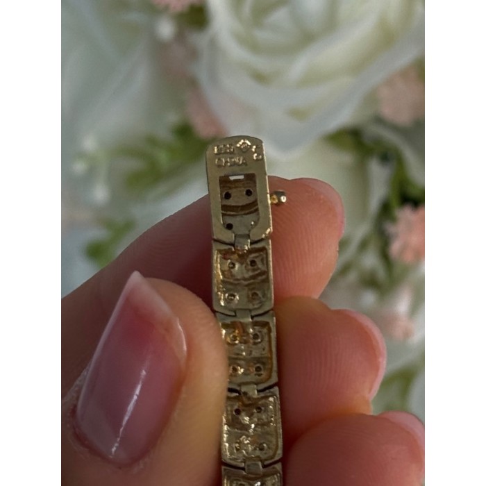 Charming 925 Sterling Silver Gold Plated Bracelet Length 8 Inch