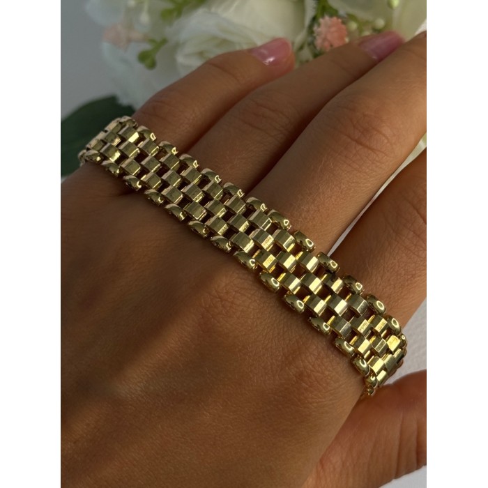 925 Sterling Silver Gold Plated Italy Milor Bracelet Length 7 Inch