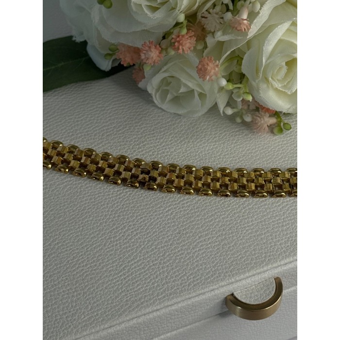 925 Sterling Silver Gold Plated Italy Milor Bracelet Length 7 Inch