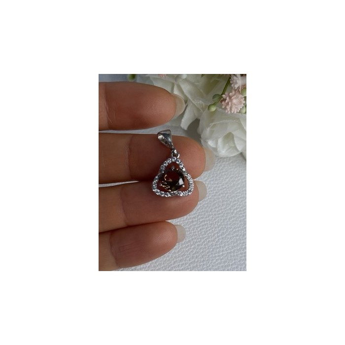 925 Sterling Silver Spinel & Beryl Pendant Length 0.95 Inch