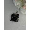 925 Sterling Silver Jade Elephant Pendant Length 1.20 Inch