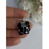 925 Sterling Silver Onyx Elephant Pendant Length 1.10 Inch