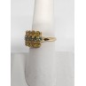 10K YELLOW GOLD CITRINE & AQUAMARINE RING  SIZE 6