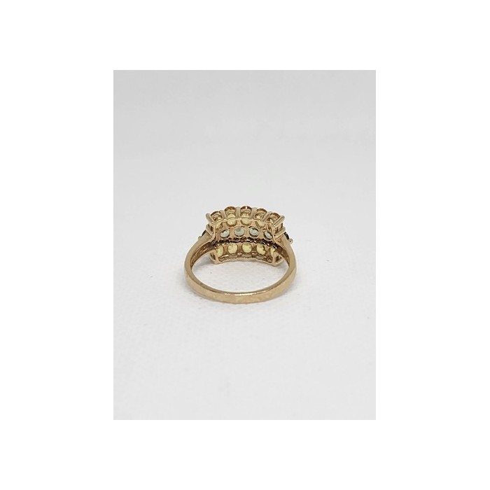 10K YELLOW GOLD CITRINE & AQUAMARINE RING  SIZE 6