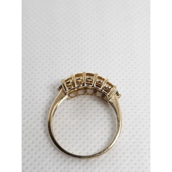 10K YELLOW GOLD CITRINE & AQUAMARINE RING  SIZE 6