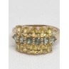 10K YELLOW GOLD CITRINE & AQUAMARINE RING  SIZE 6