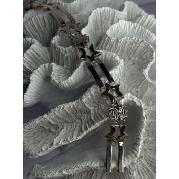 Vintage 925 Sterling Silver Sun Face Bracelet Length 8