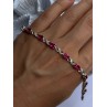 Lovely 925 Sterling Silver Ruby Bracelet Length 7