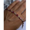 Lovely 925 Sterling Silver Ruby Bracelet Length 7