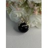 925 Sterling Silver Onyx Cat Pendant Length 1.20 Inch