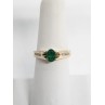 14K YELLOW GOLD EMERALD & DIAMONDS  RING  SIZE 5.5
