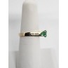 14K YELLOW GOLD EMERALD & DIAMONDS  RING  SIZE 5.5