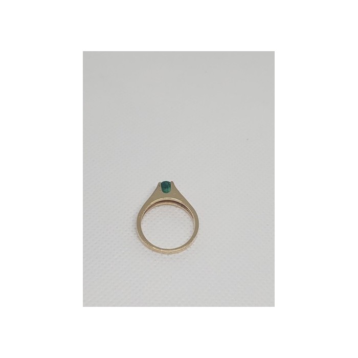 14K YELLOW GOLD EMERALD & DIAMONDS  RING  SIZE 5.5