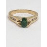 14K YELLOW GOLD EMERALD & DIAMONDS  RING  SIZE 5.5