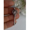 925 Sterling Silver Beryl Love Key Pendant Length 1.60 Inch