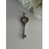 925 Sterling Silver Beryl Love Key Pendant Length 1.60 Inch