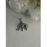 925 Sterling Silver Beryl Elephant Pendant Length 0.80 Inch