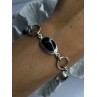 Vintage 925 Sterling Silver Onyx Bracelet Length 7