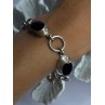 Vintage 925 Sterling Silver Onyx Bracelet Length 7