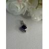 925 Sterling Silver Blue & White Sapphire Pendant Length 0.75 Inch