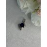 925 Sterling Silver Blue & White Sapphire Pendant Length 0.75 Inch