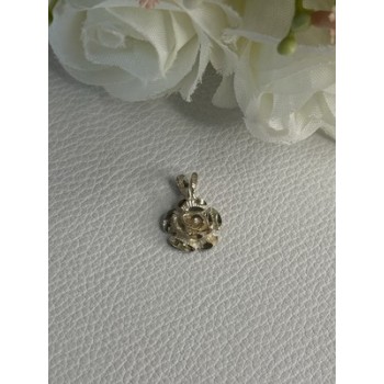 925 Sterling Silver Flower Pendant Length 0.60 Inch
