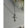 925 Sterling Silver Diamond Cross Necklace Length 20/18 Inch