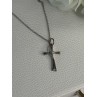 925 Sterling Silver Diamond Cross Necklace Length 20/18 Inch