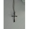 925 Sterling Silver Diamond Cross Necklace Length 20/18 Inch