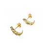 10K YELLOW GOLD EMERALD & DIAMOND STUD EARRINGS