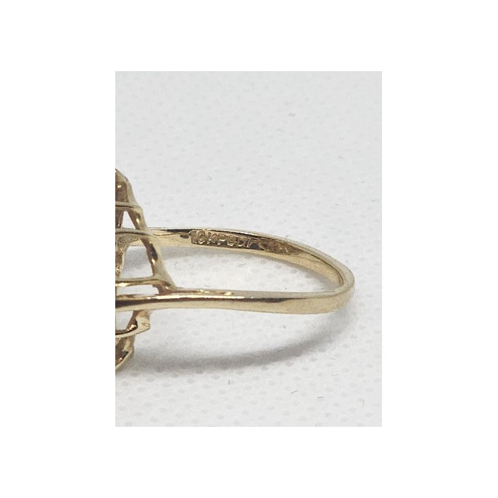 10K YELLOW GOLD RUBY & DIAMOND RING  SIZE 5.5