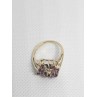 10K YELLOW GOLD RUBY & DIAMOND RING  SIZE 5.5